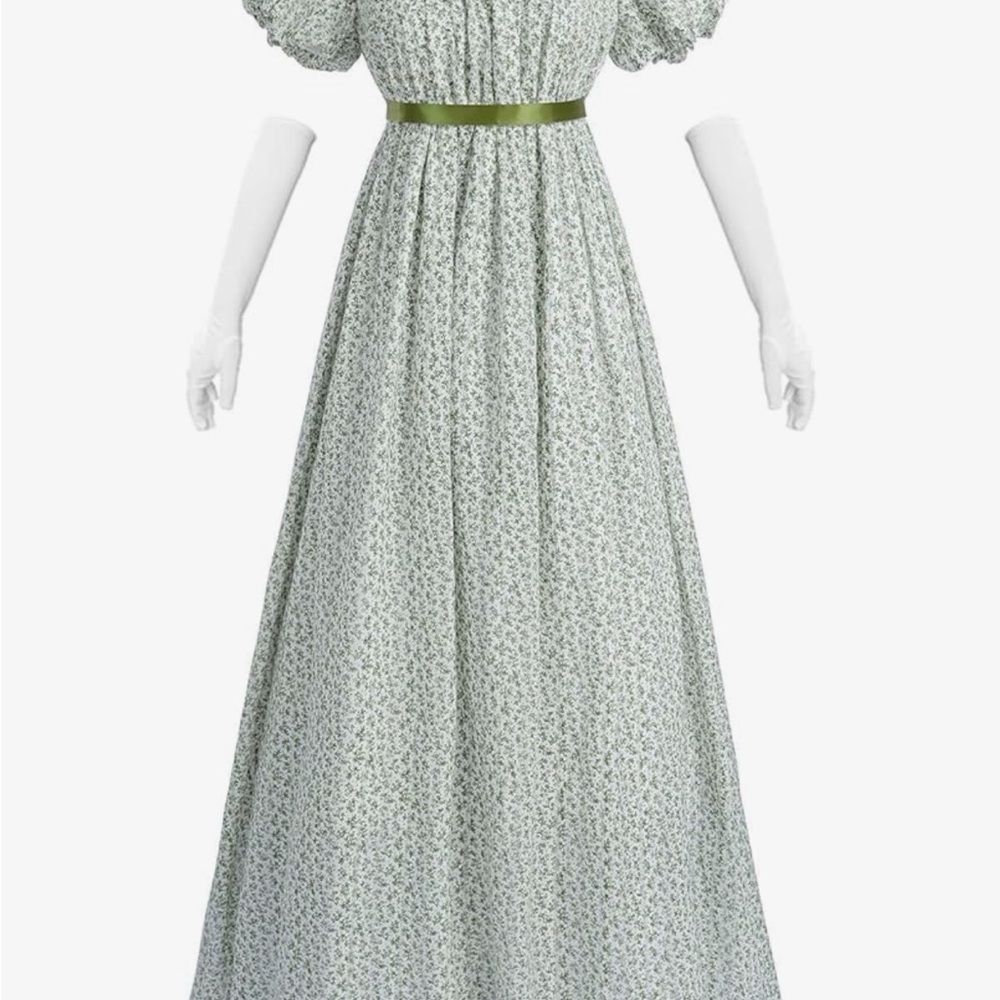 Elegant Green Floral Maxi Dress